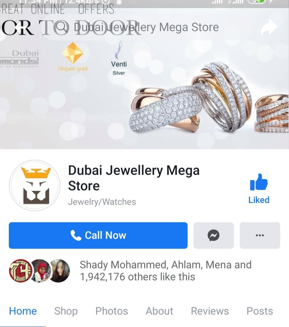 حد جرب يشتري من محل Dubai Jewellery Mega Store